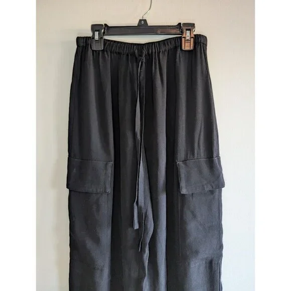 Bailey 44 Cargo Pants Women's Size Small Black Drawstring Flowy Gauzy Chiffon - Picture 3 of 10